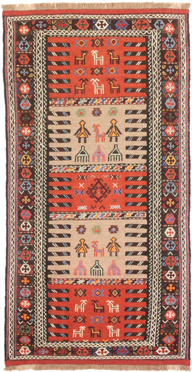 Tapis persan Kilim Kordi 201x99 201x99, Tapis persan Tissé à la main