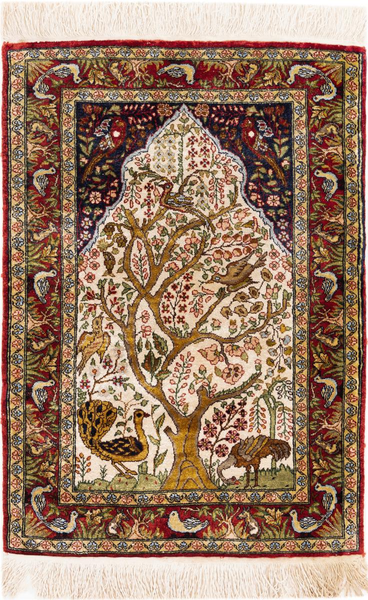  Hereke Zijde 83x53 83x53, Perzisch tapijt Handgeknoopt