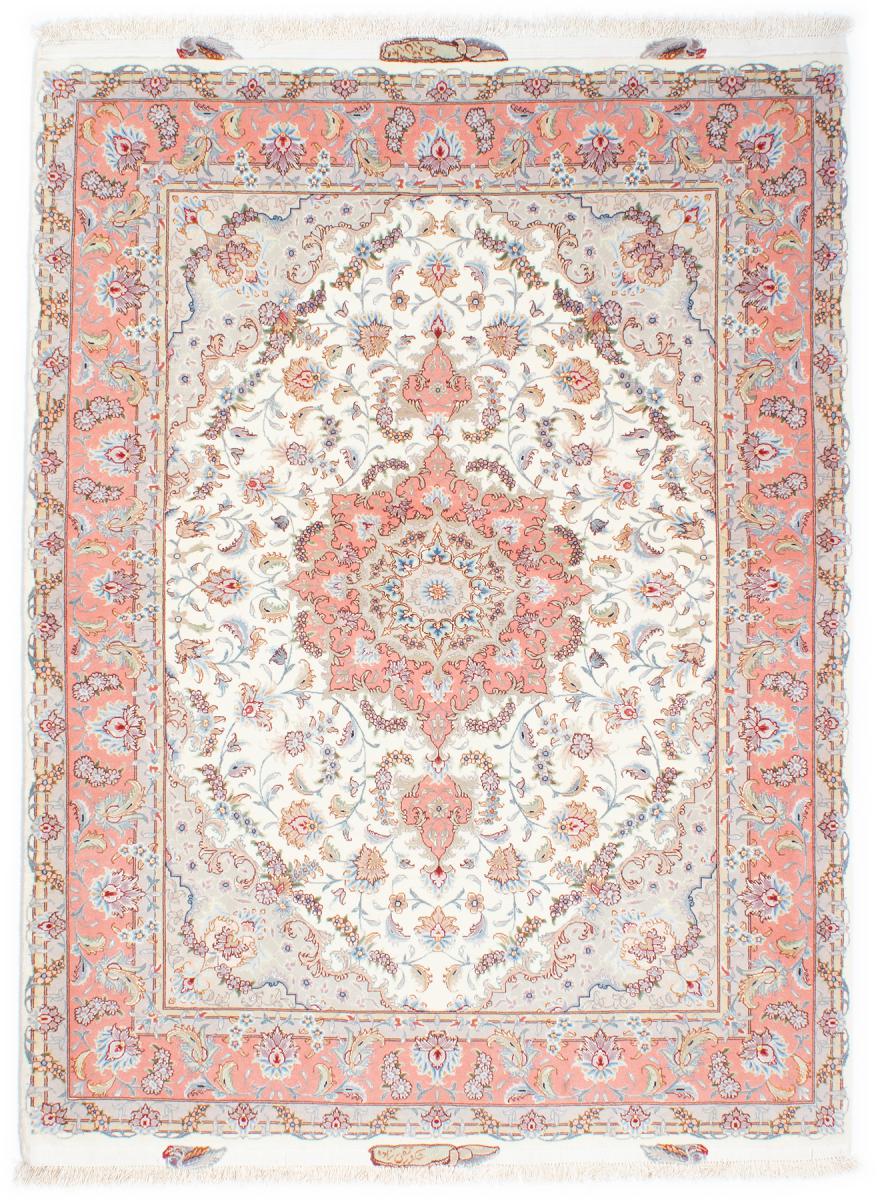 Tapete persa Tabriz 60Raj Fio de Seda 201x154 201x154, Tapete persa Atado à mão