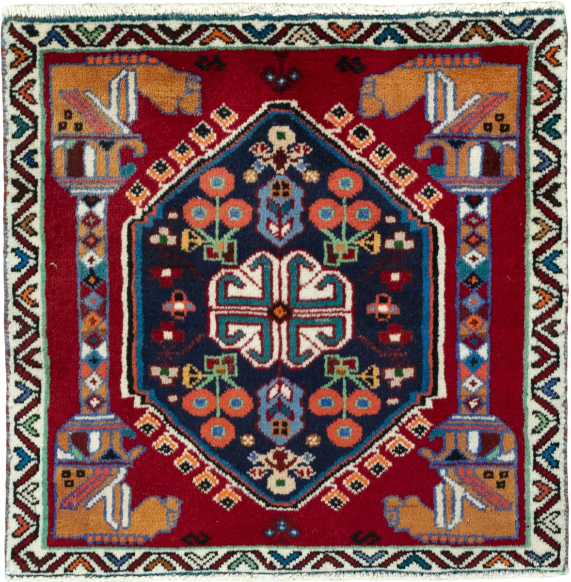Tapis persan Shiraz 62x64 62x64, Tapis persan Noué à la main