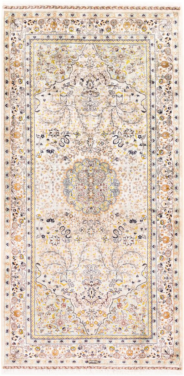  Hereke Zijde 123x63 123x63, Perzisch tapijt Handgeknoopt