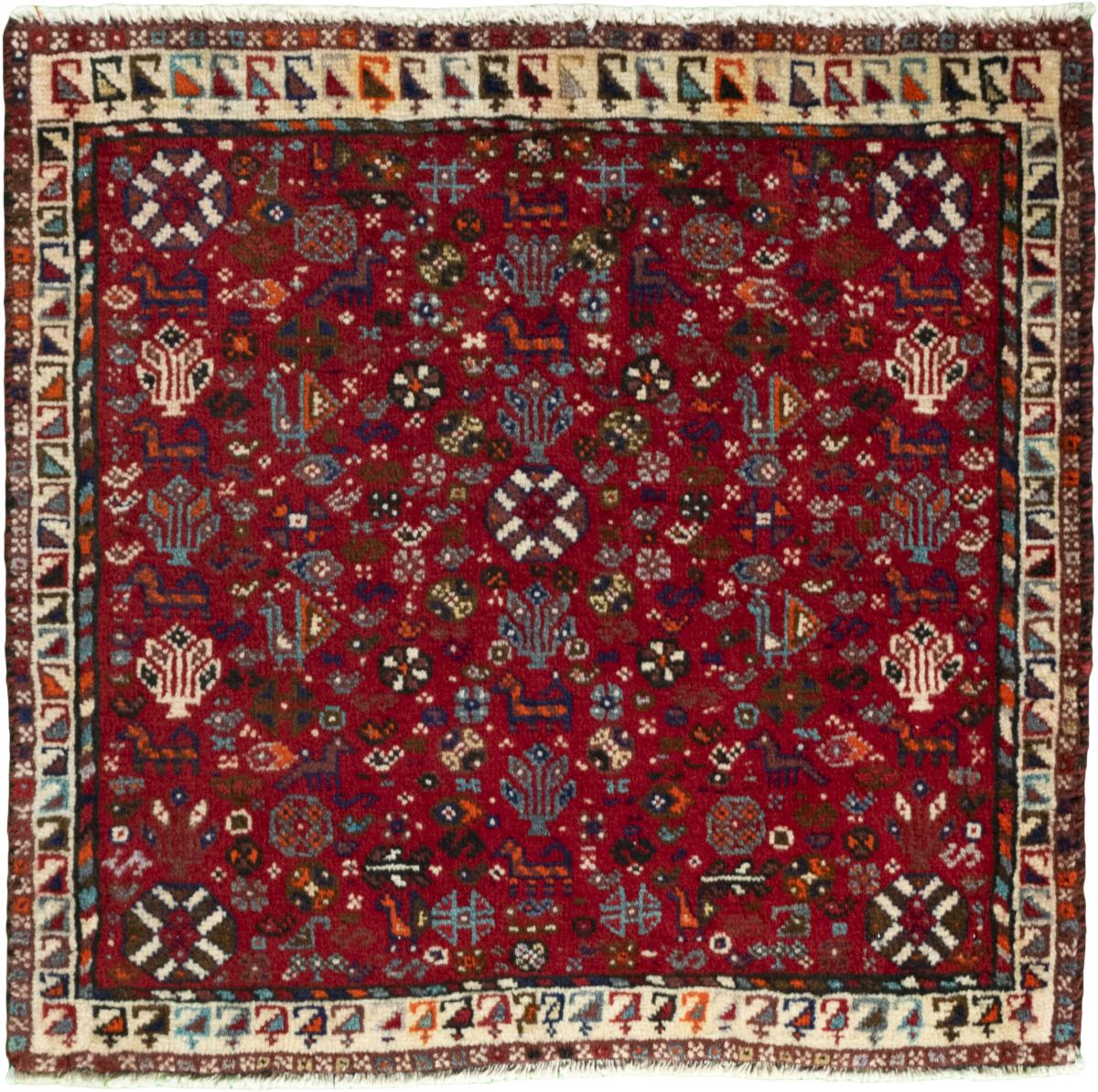 Tapis persan Shiraz 61x63 61x63, Tapis persan Noué à la main