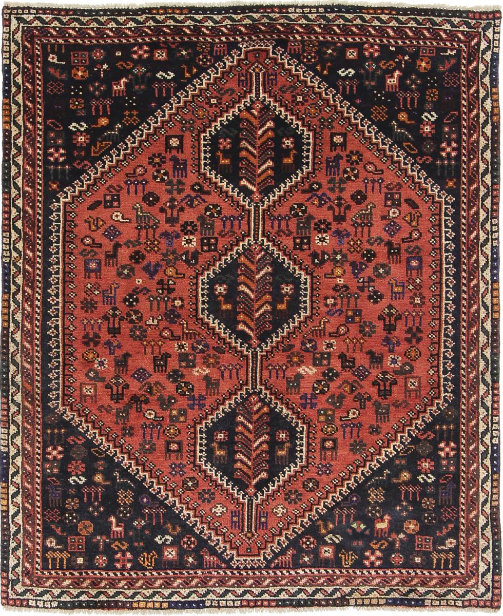 Tapete persa Ghashghai 187x157 187x157, Tapete persa Atado à mão