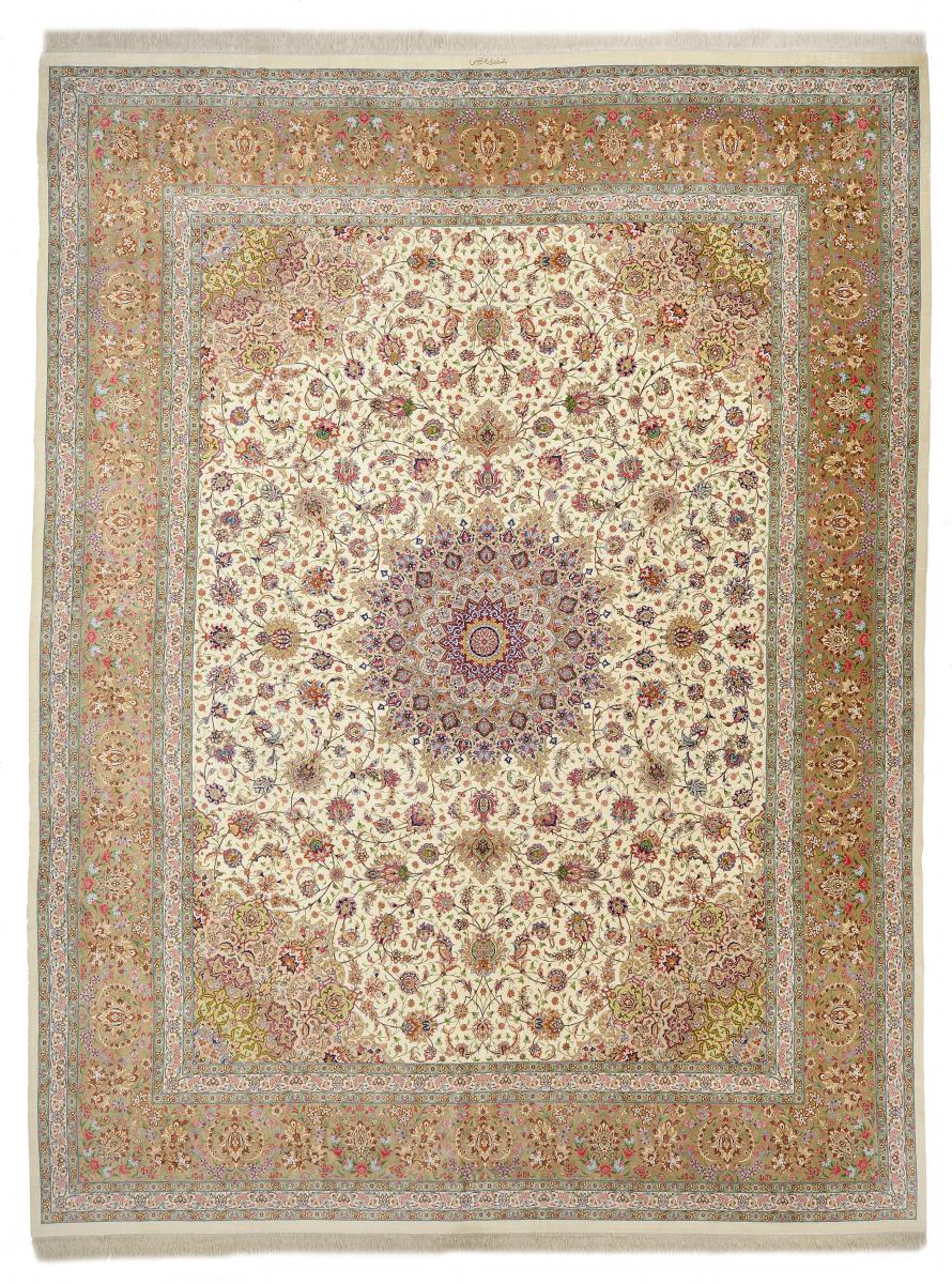 Tapis persan Ghom Soie 445x340 445x340, Tapis persan Noué à la main
