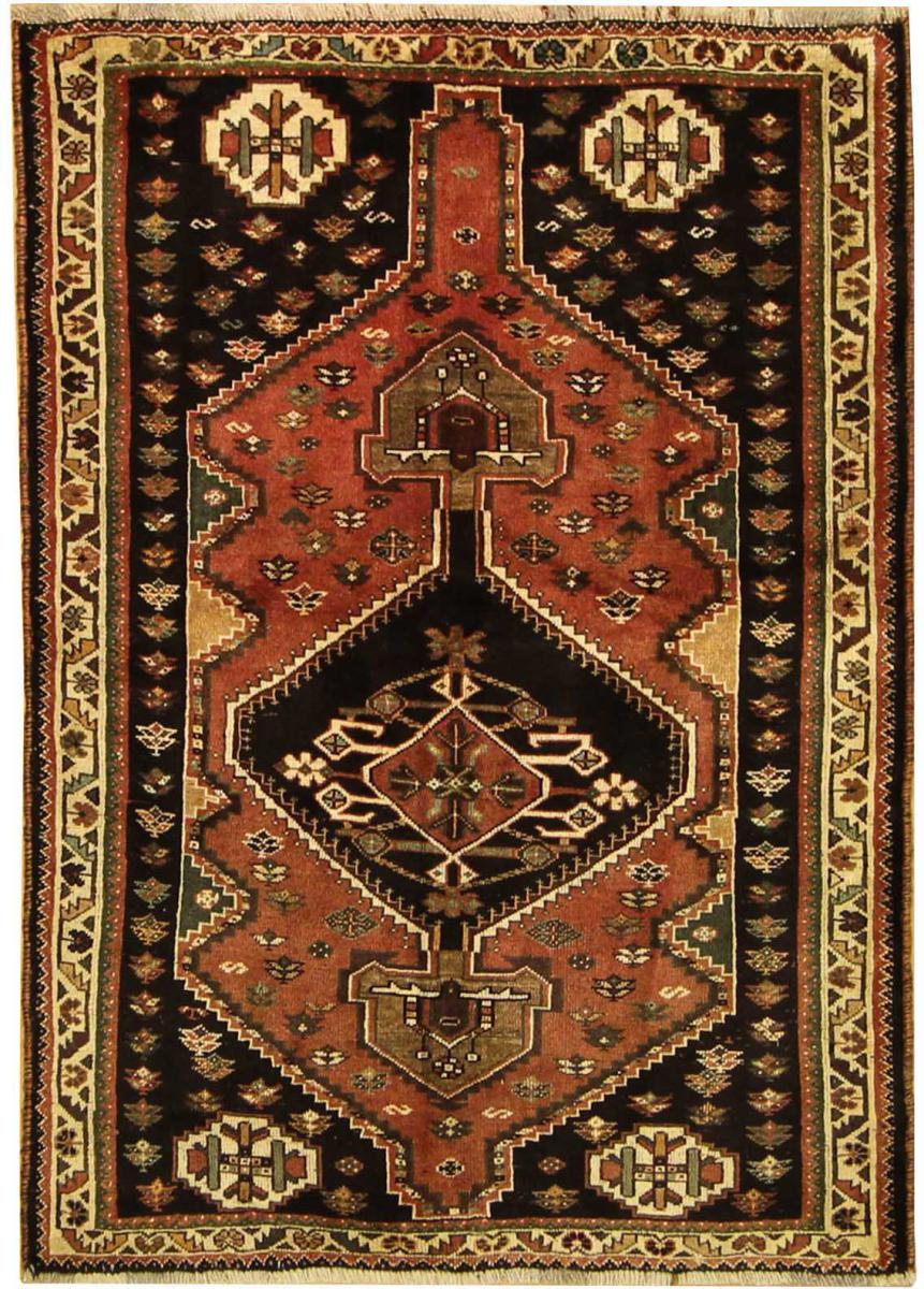 Persian Rug Shiraz 5'4"x3'10" 5'4"x3'10", Persian Rug Knotted by hand