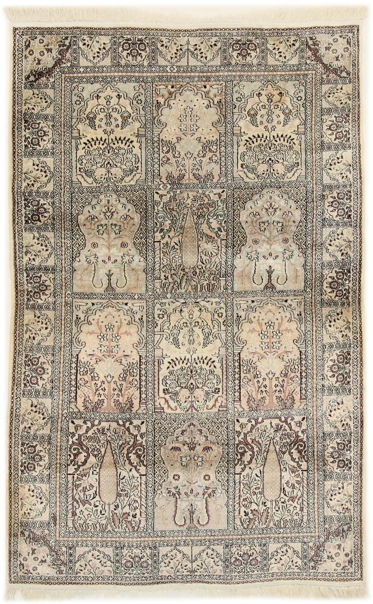 Indisk tæppe Kashmir Silke 206x122 206x122, Persisk tæppe Knyttet i hånden