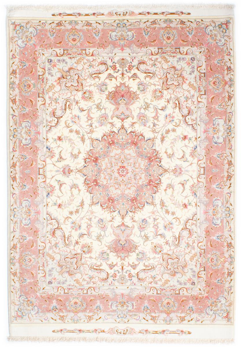 Tapete persa Tabriz 50Raj Fio de Seda 204x155 204x155, Tapete persa Atado à mão