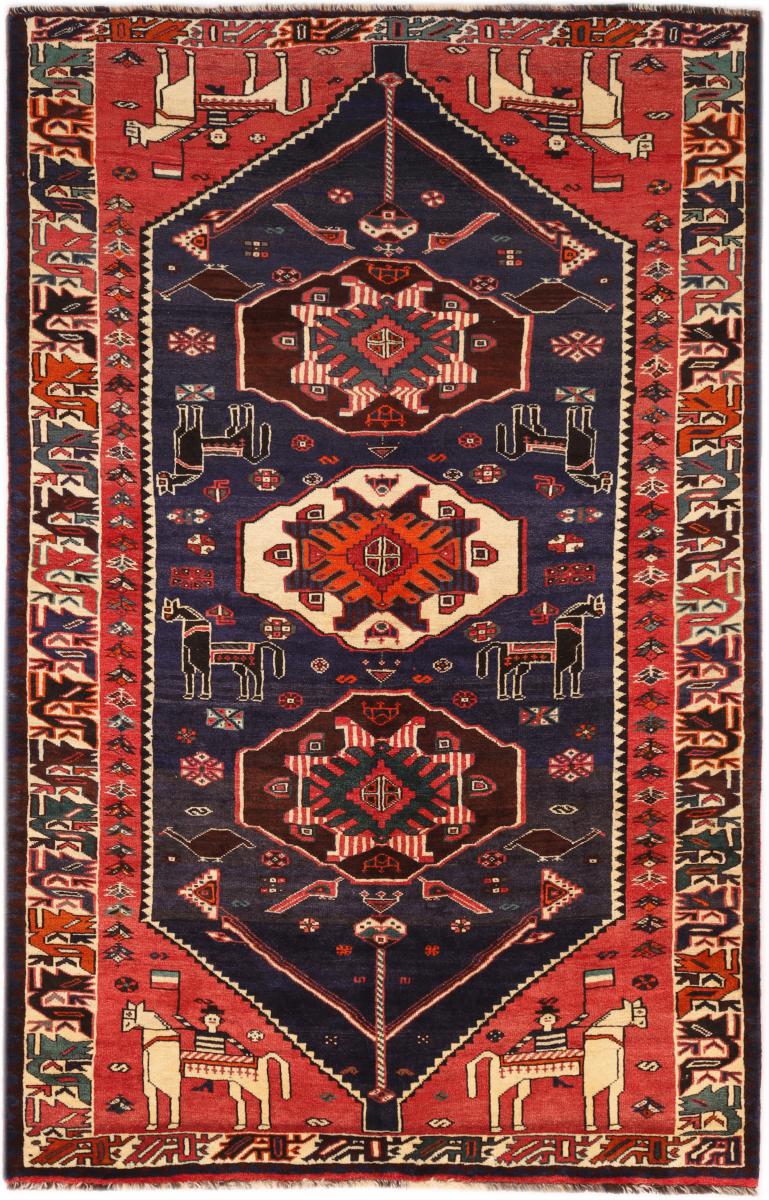 Tapete persa Shiraz 254x165 254x165, Tapete persa Atado à mão