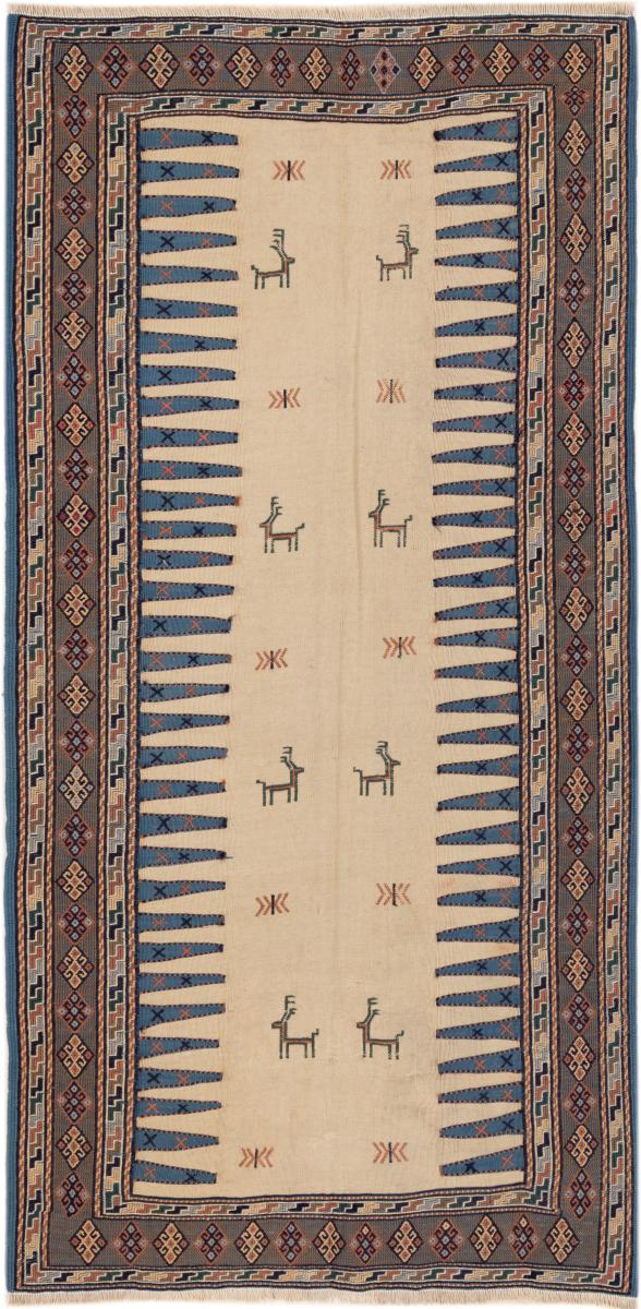 Tapete persa Kilim Fars Shiraz 196x96 196x96, Tapete persa Tecido à mão