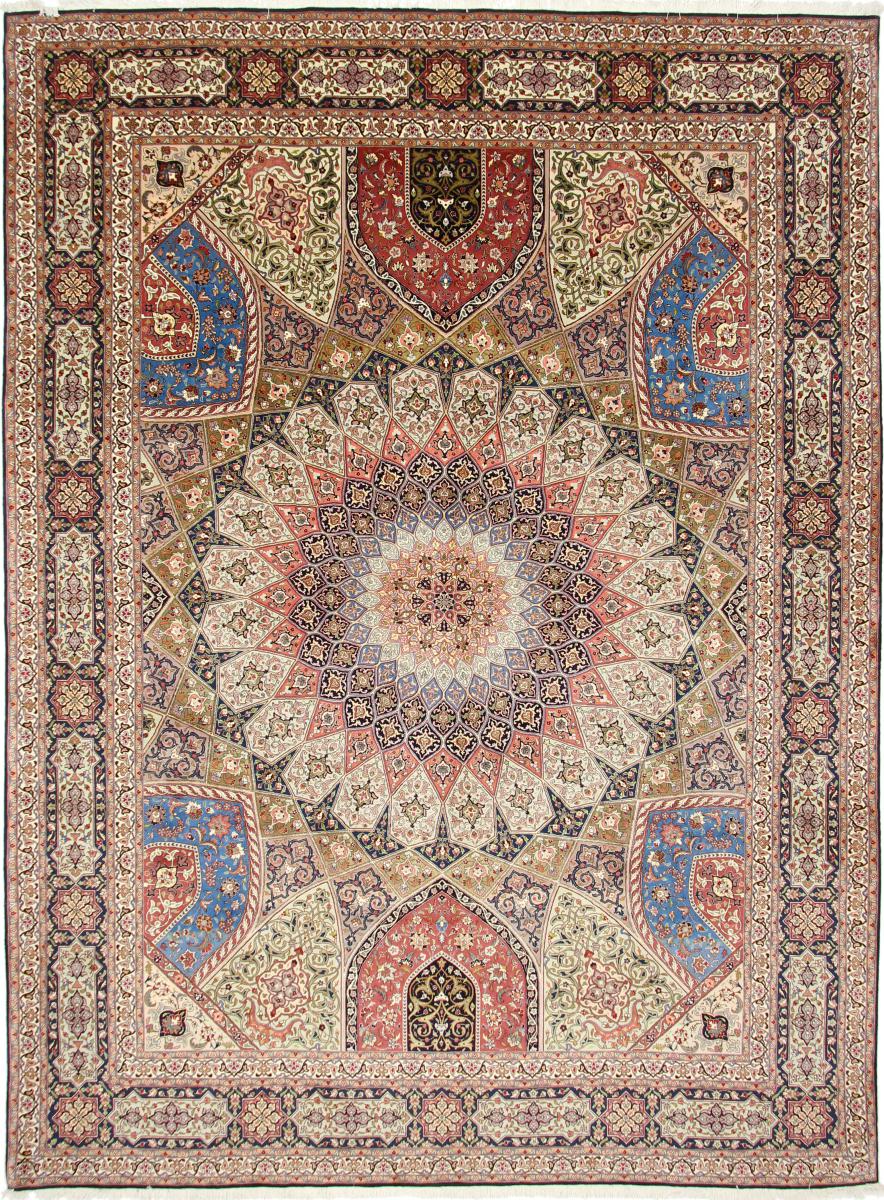 Tapete persa Tabriz 50Raj 13'6"x9'11" 13'6"x9'11", Tapete persa Atado à mão