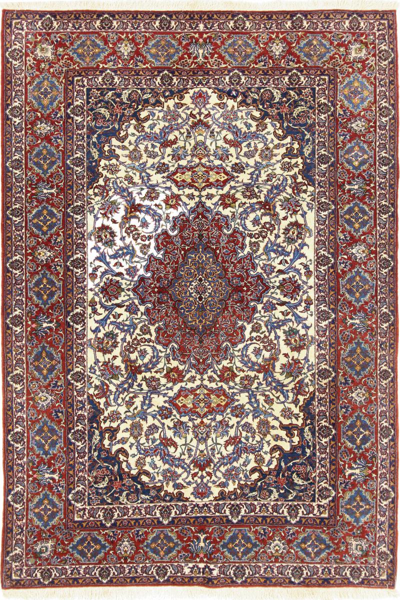 Tapete persa Isfahan Antigo 7'1"x4'8" 7'1"x4'8", Tapete persa Atado à mão