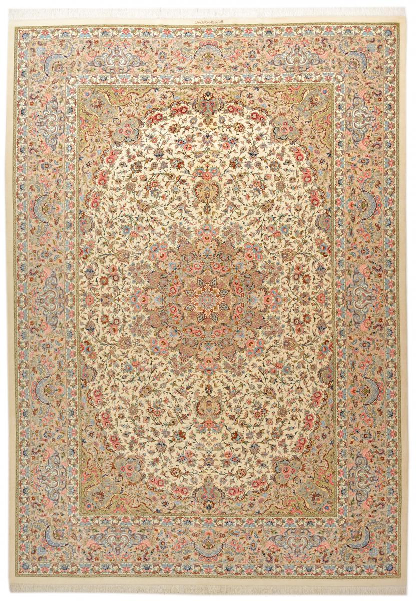 Alfombra persa Ghom de Seda 345x245 345x245, Alfombra persa Hecho a mano