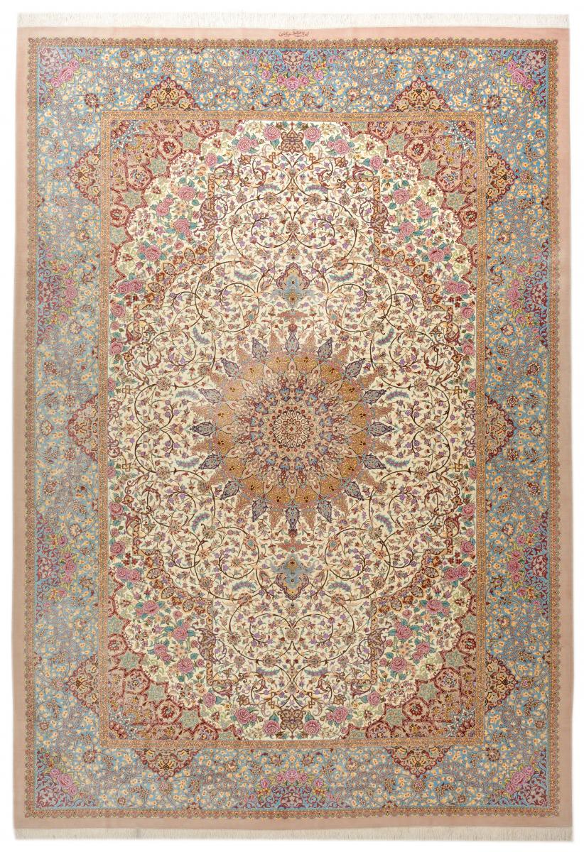Perzisch tapijt Qum Zijde 352x243 352x243, Perzisch tapijt Handgeknoopte
