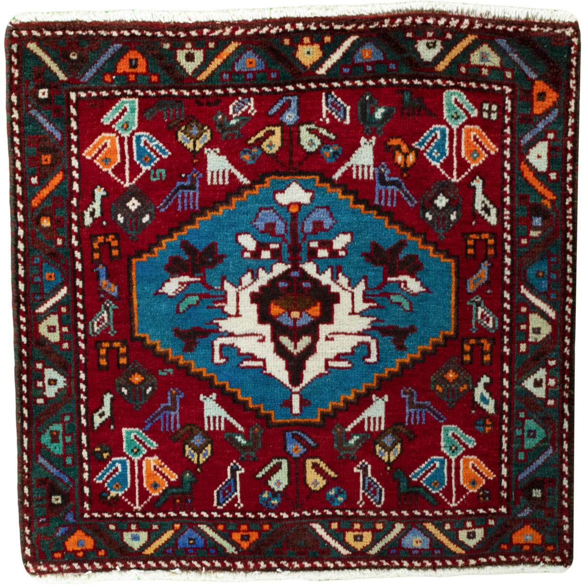 Tapis persan Shiraz 64x66 64x66, Tapis persan Noué à la main