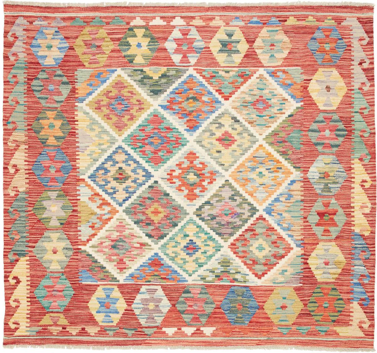 Tapete afegão Kilim Afegão 145x163 145x163, Tapete persa Tecido à mão