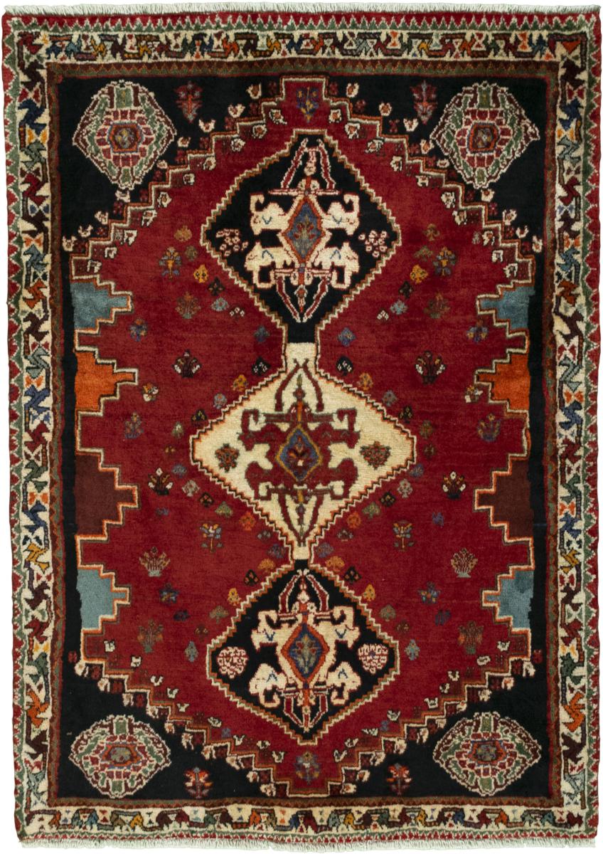Persian Rug Shiraz 4'9"x3'5" 4'9"x3'5", Persian Rug Knotted by hand