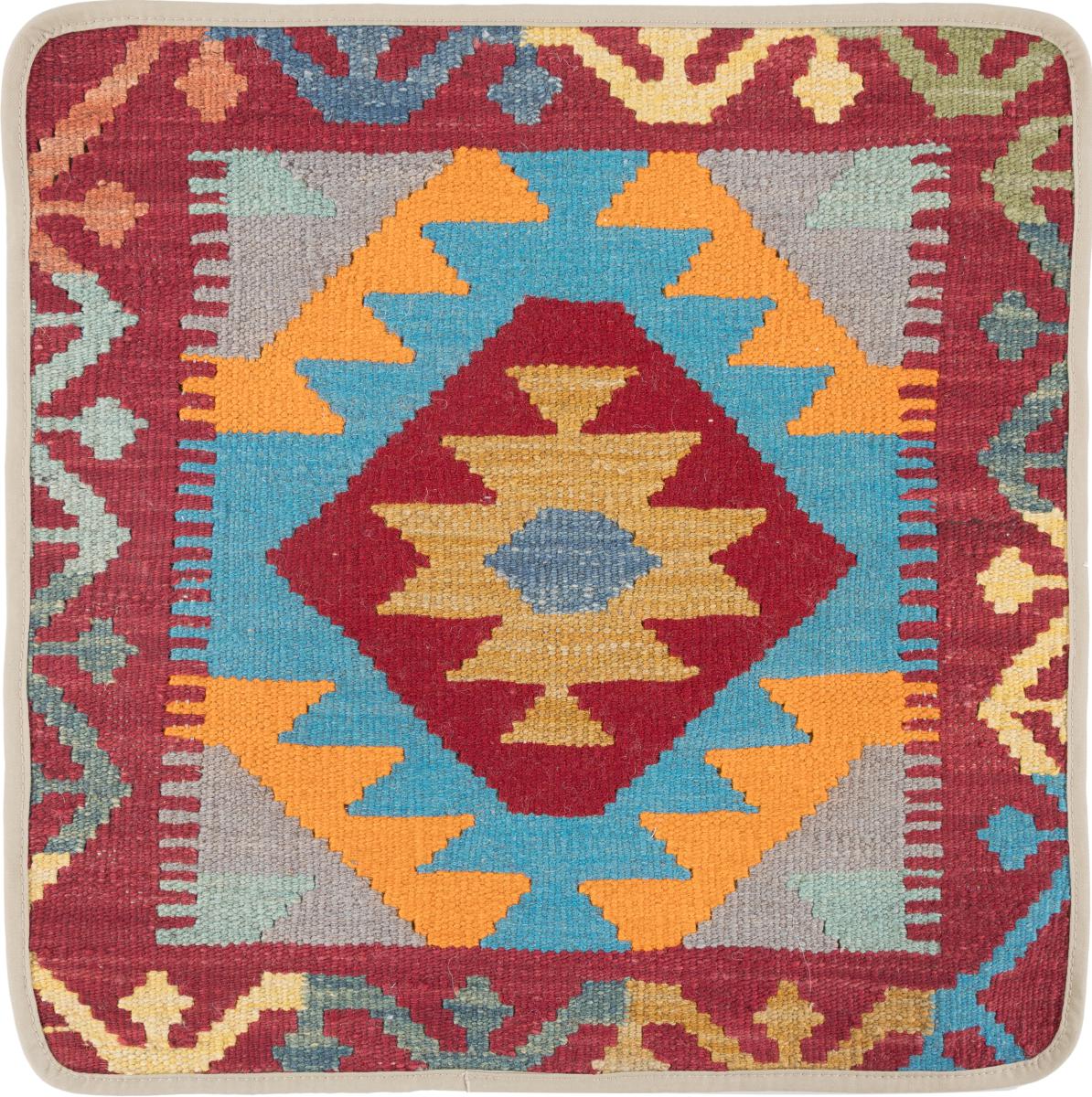 Afghan rug Kilim Afghan Cushion Cover 50x50 50x50, Persian Rug Knotted by hand