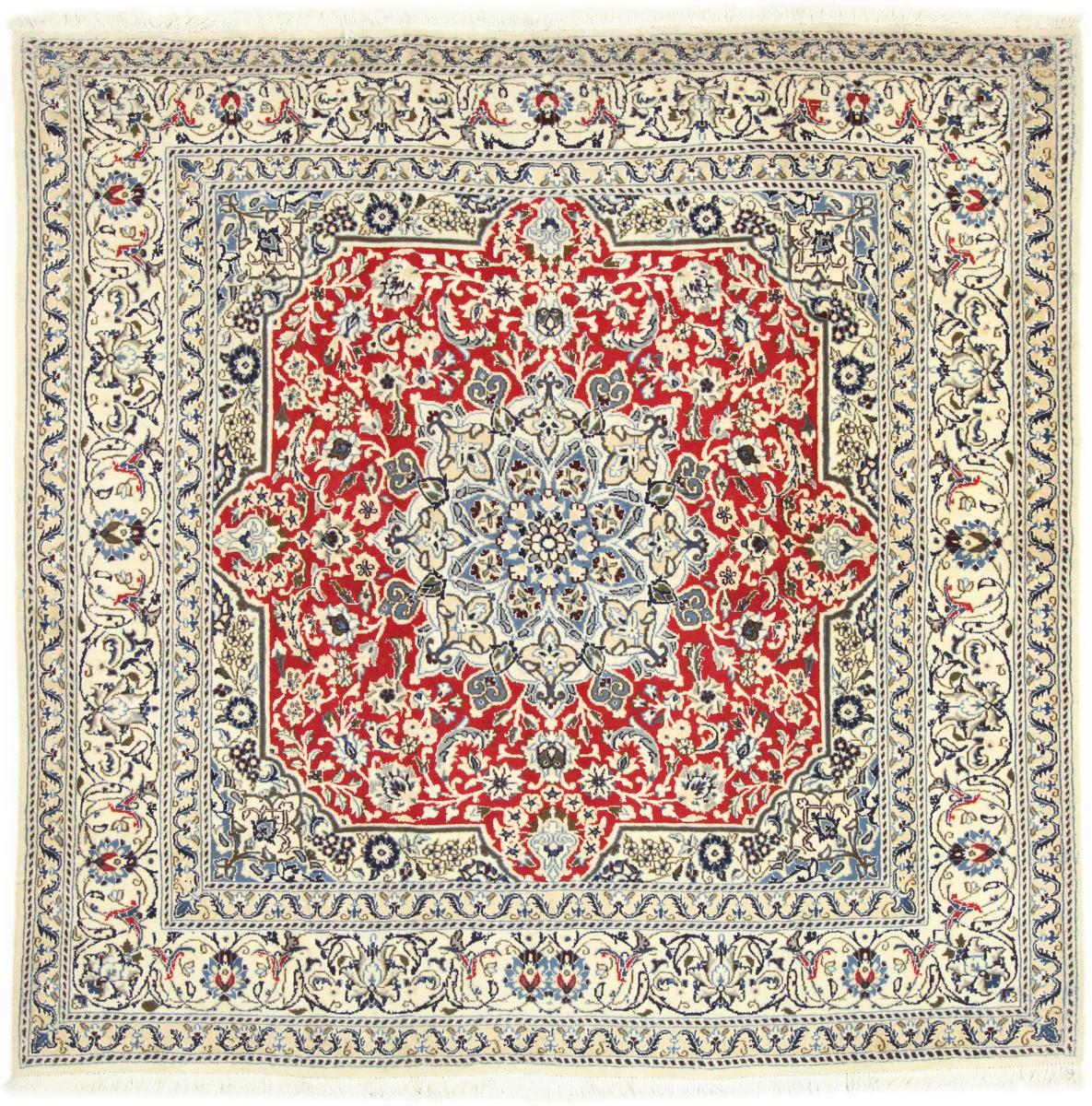 Tapis persan Naïn 201x199 201x199, Tapis persan Noué à la main