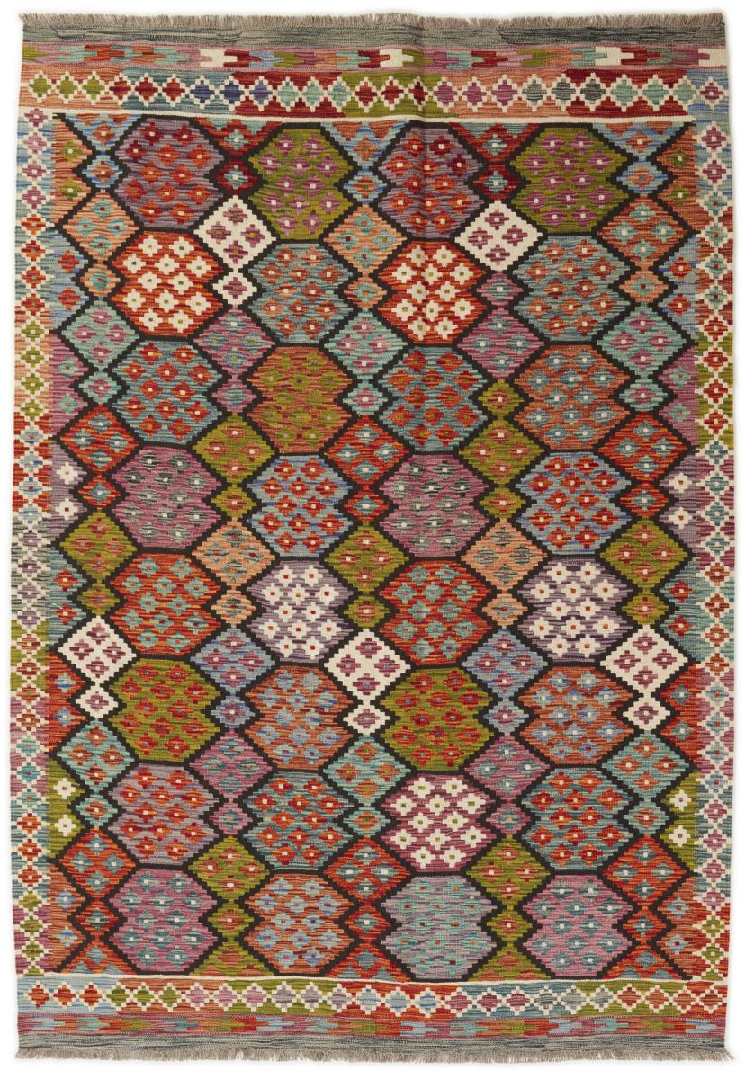 Afghan rug Kilim Afghan 8'1"x5'8" 8'1"x5'8", Persian Rug Woven by hand