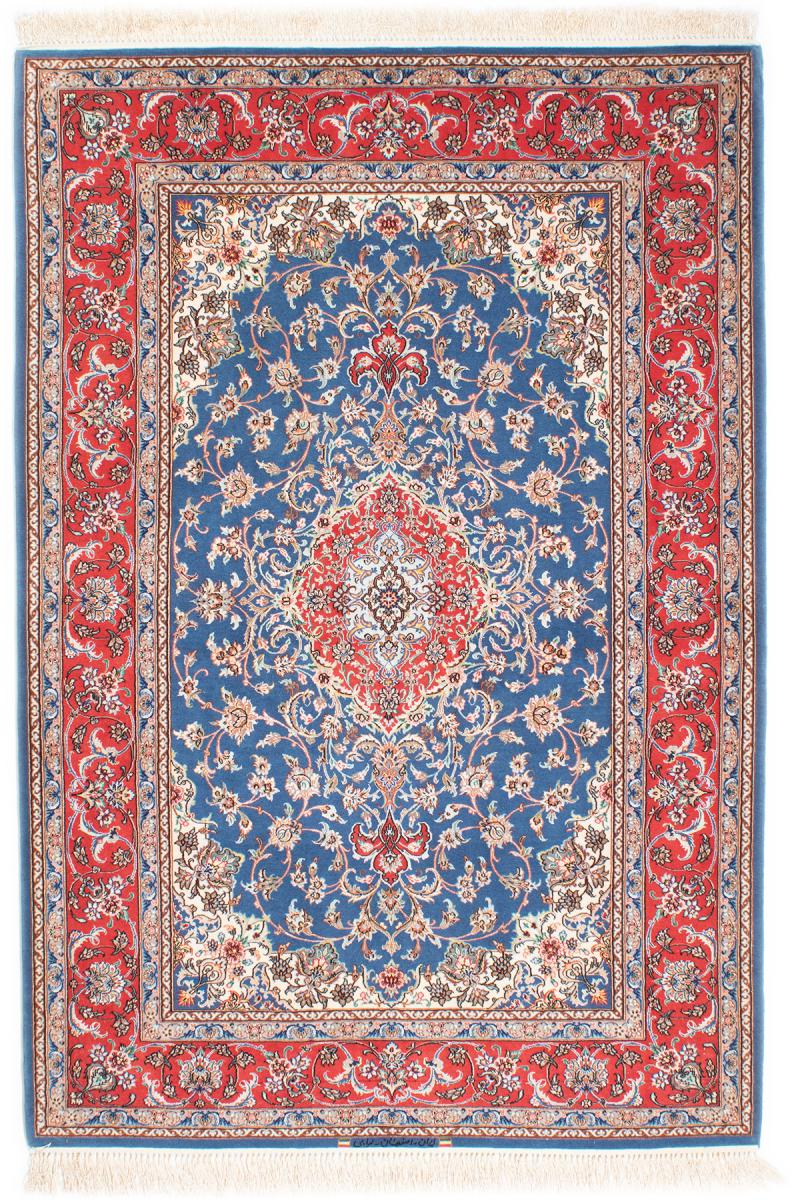 Tapete persa Isfahan Fio de Seda 199x132 199x132, Tapete persa Atado à mão