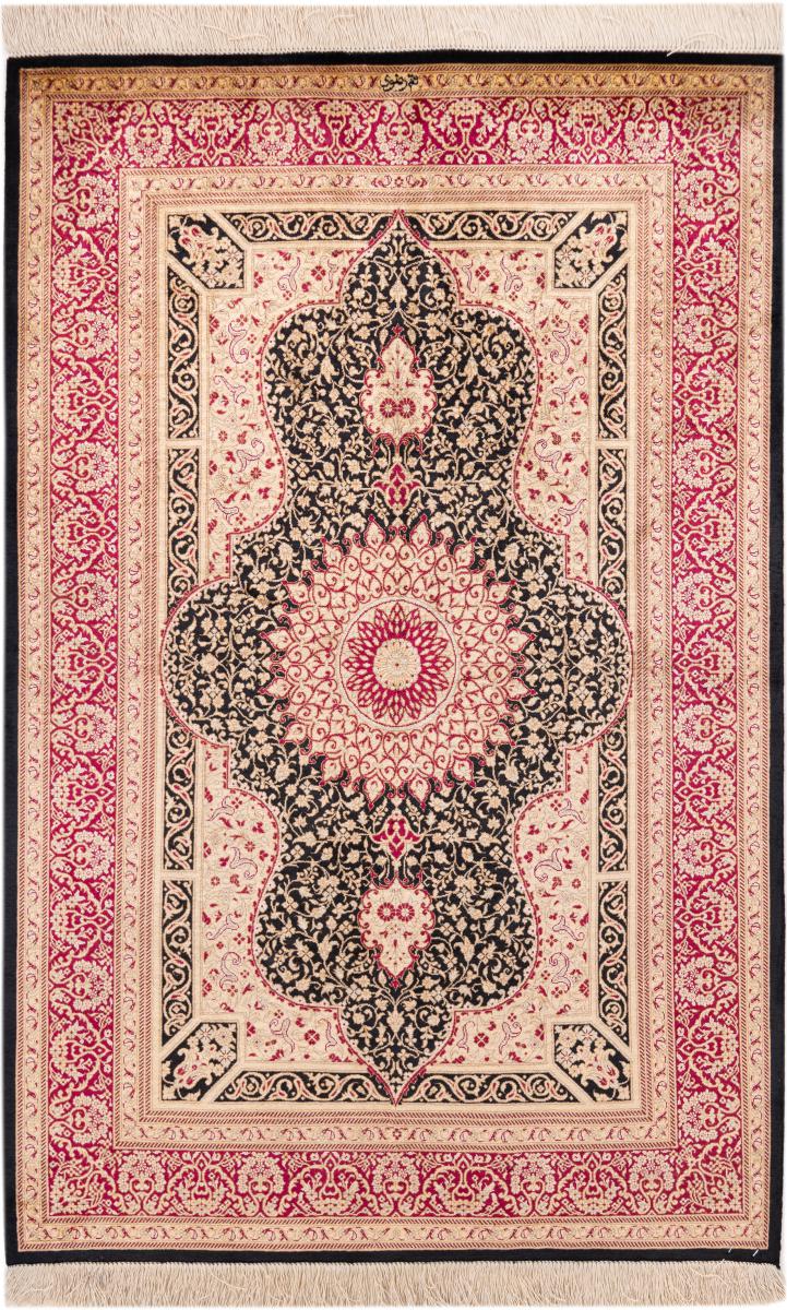  ペルシャ絨毯 クム シルク 150x100 150x100,  ペルシャ絨毯 手織り