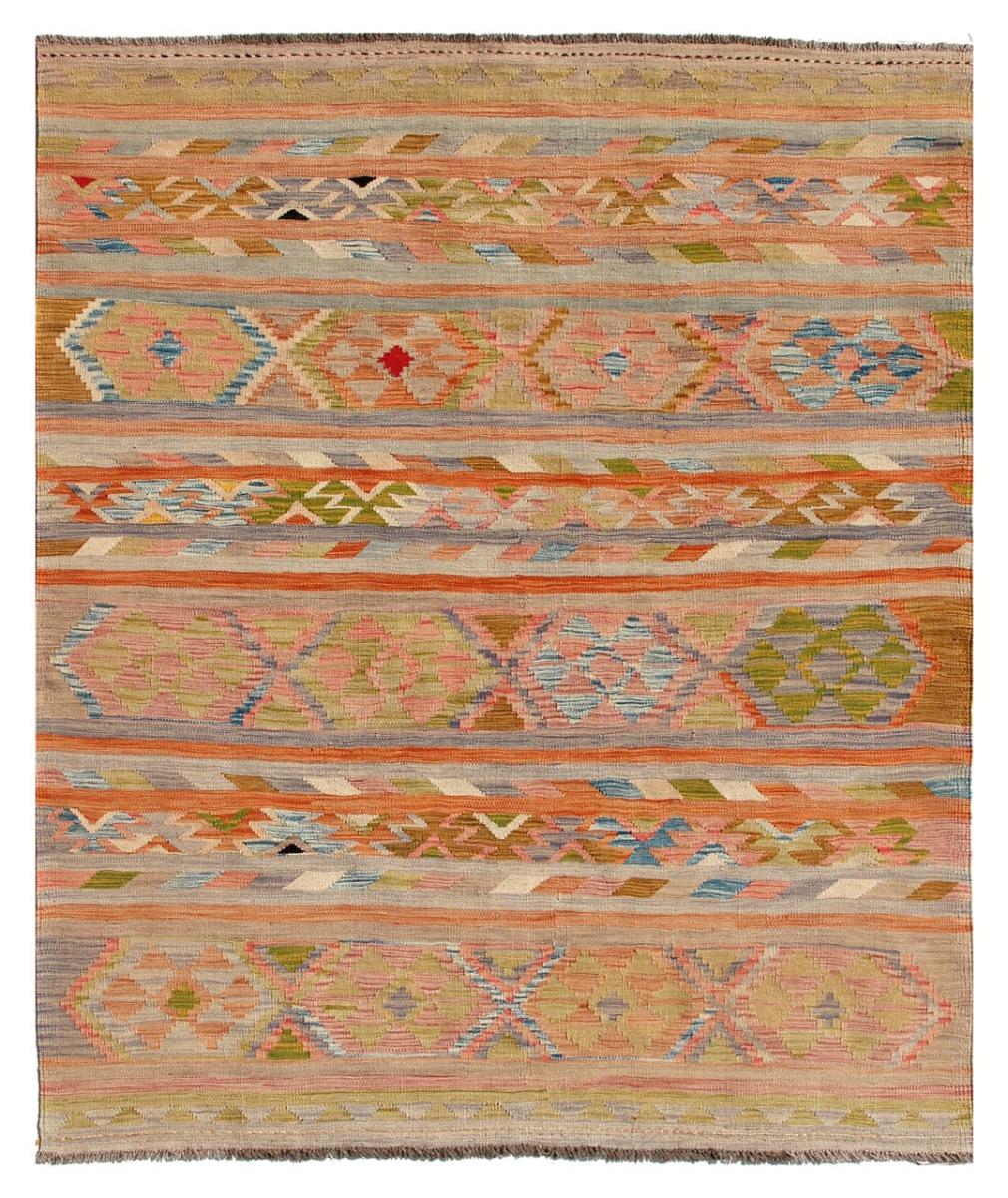 Covor afgan Chilim Afghan Kaudani Limited 199x157 199x157, Covor persan Lucrate de mână