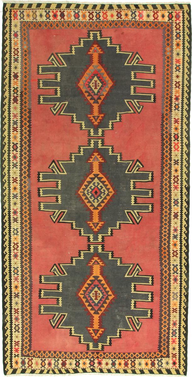 Tapete persa Kilim Fars Azerbaijan Antigo 9'9"x4'11" 9'9"x4'11", Tapete persa Tecido à mão