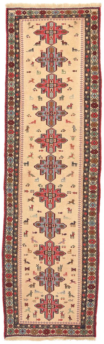 Tapete indiano Kilim Soumak 228x65 228x65, Tapete persa Atado à mão