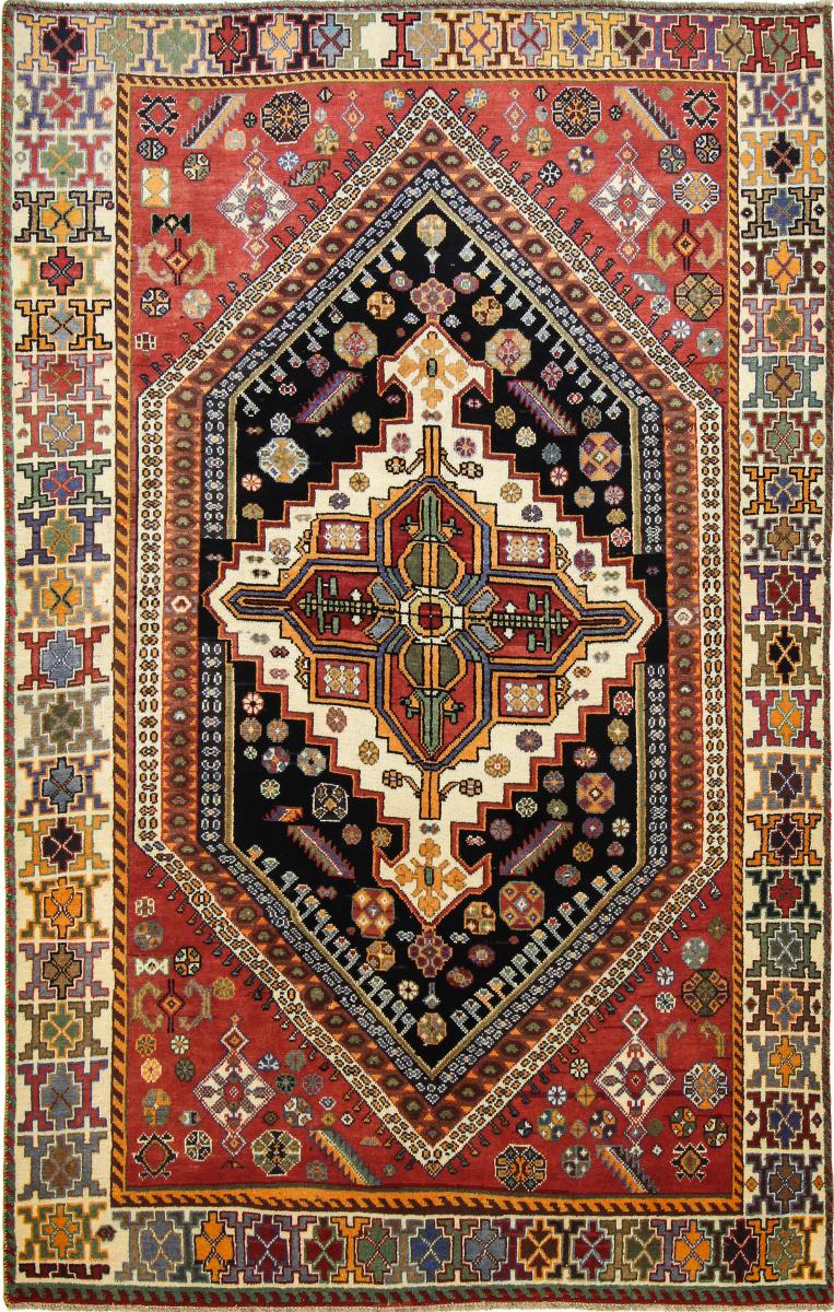 Persisk tæppe Ghashghai 241x155 241x155, Persisk tæppe Knyttet i hånden