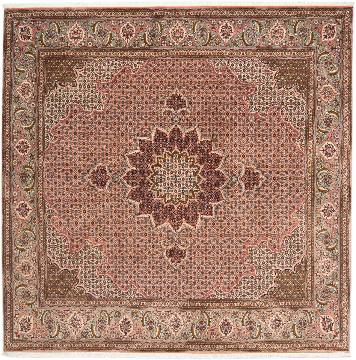 Tapete persa Tabriz 50Raj 207x207 207x207, Tapete persa Atado à mão