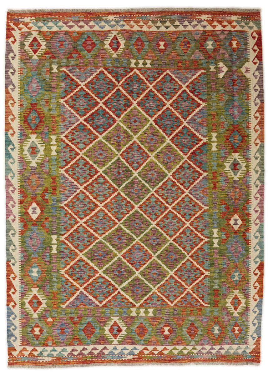 Afghan rug Kilim Afghan 7'11"x5'10" 7'11"x5'10", Persian Rug Woven by hand