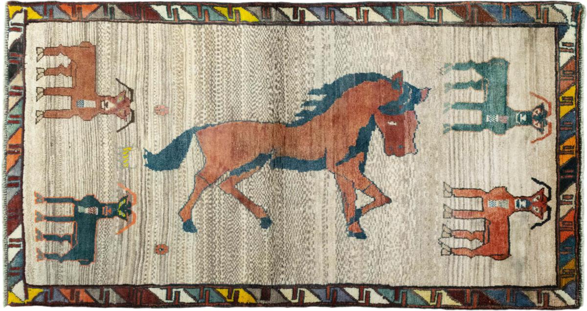 Persian Rug Persian Gabbeh Ghashghai 185x98 185x98, Persian Rug Knotted by hand