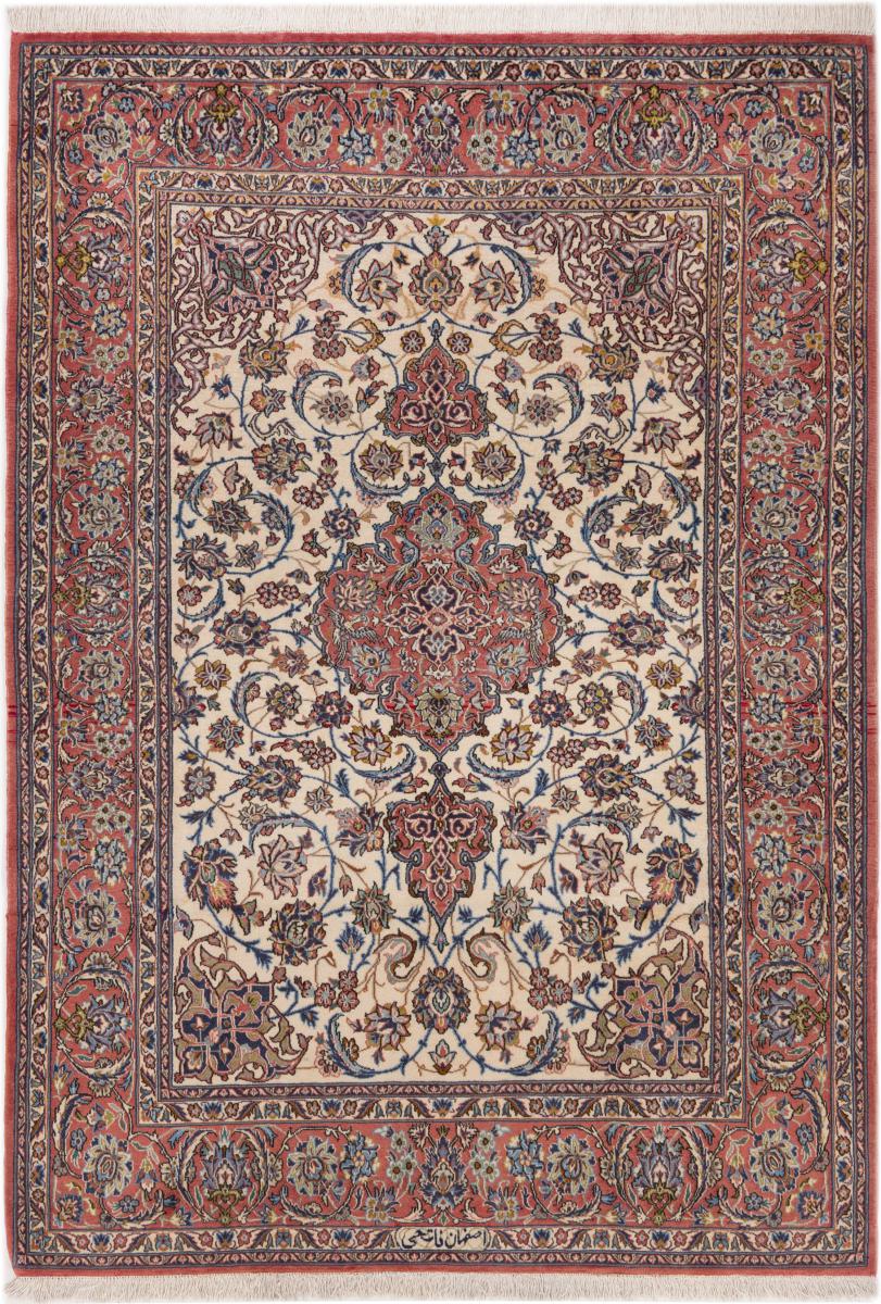 Persian Rug Isfahan Old Signed Silk Warp 158x109 158x109, Persian Rug Knotted by hand