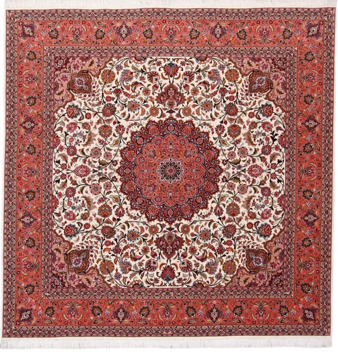 Tapete persa Tabriz 50Raj 254x252 254x252, Tapete persa Atado à mão