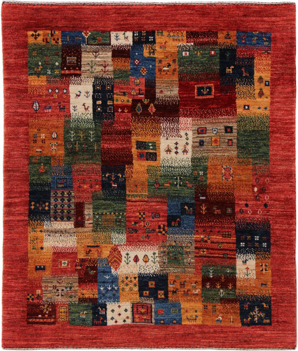 Persian Rug Persian Gabbeh Loribaft Nowbaft 125x109 125x109, Persian Rug Knotted by hand
