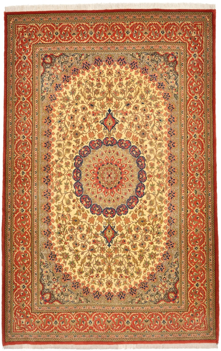 Persian Rug Qum Kork 214x139 214x139, Persian Rug Knotted by hand