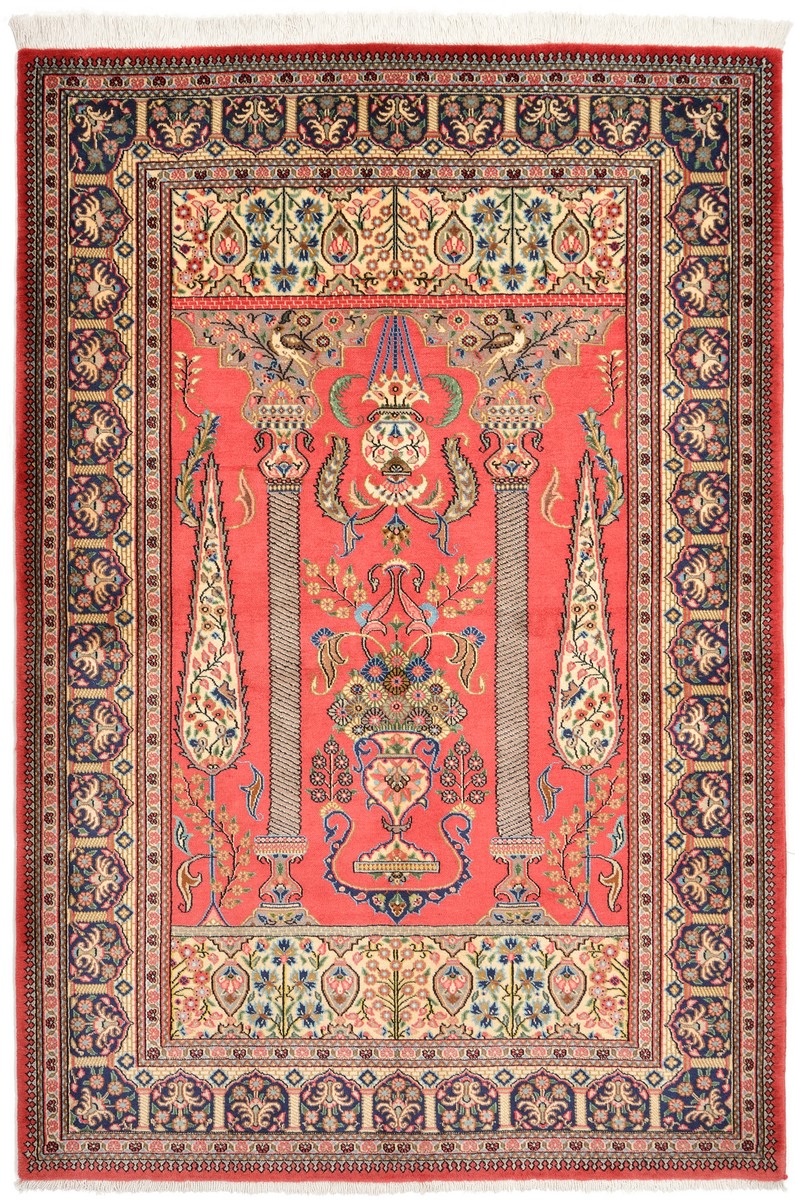Tapis persan Ghom Kork 199x134 199x134, Tapis persan Noué à la main