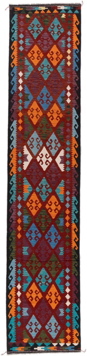 Afgański dywan Kilim Afghan 397x81 397x81, Dywan perski Ręcznie tkany