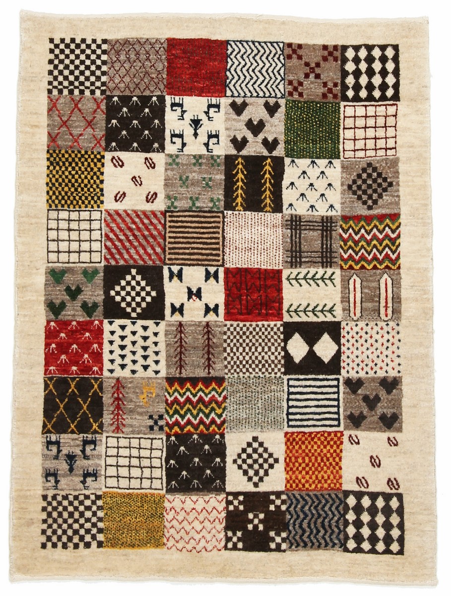 Tapis persan Persan Gabbeh Loribaft 133x98 133x98, Tapis persan Noué à la main