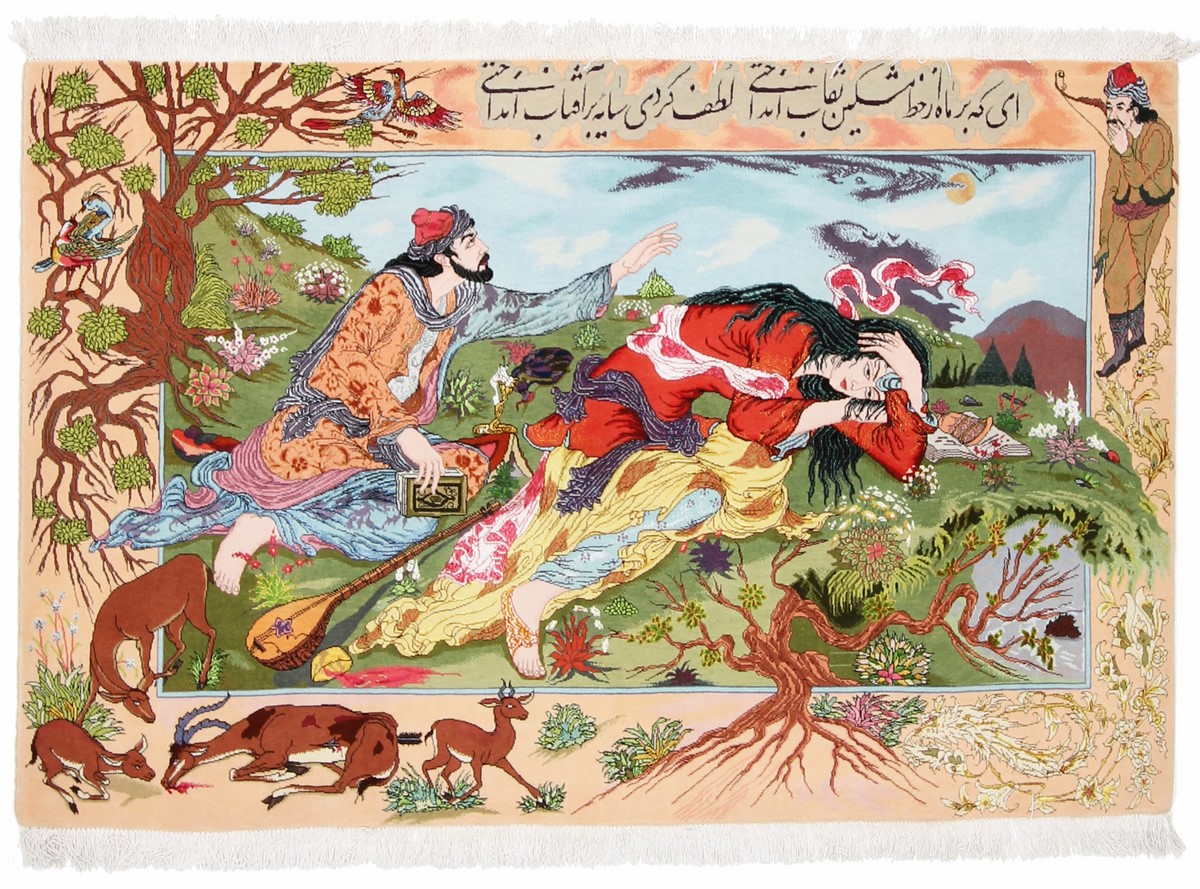 Perzsa szőnyeg Tabriz Bild 50Raj Selyemfonal 101x153 101x153, Perzsa szőnyeg Kézzel csomózva