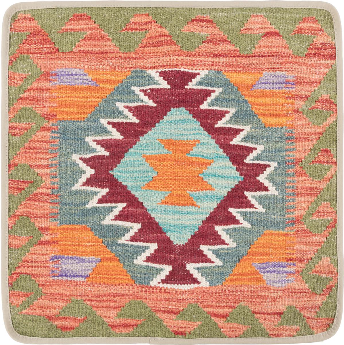 Afghan rug Kilim Afghan Cushion Cover 50x50 50x50, Persian Rug Knotted by hand