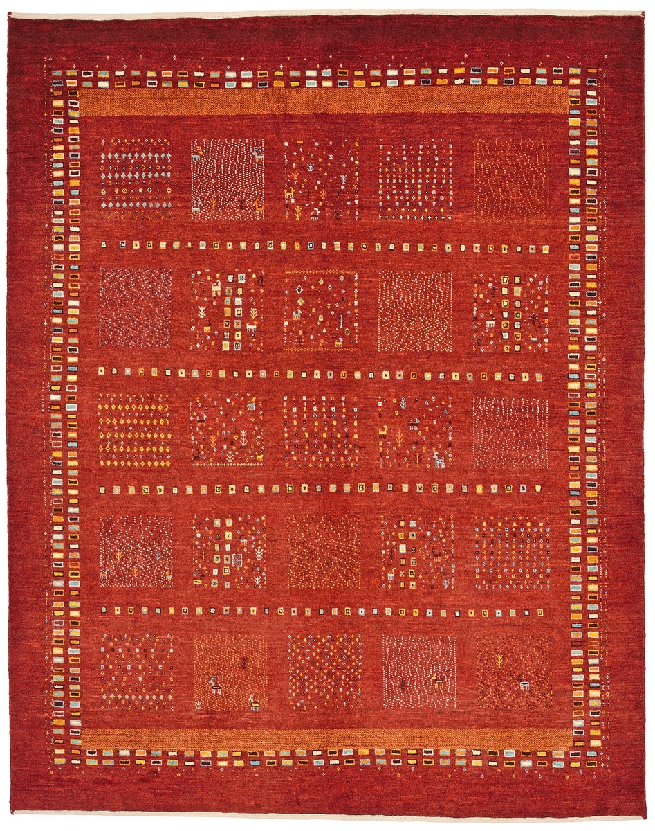 Tapis persan Persan Gabbeh Loribaft 193x154 193x154, Tapis persan Noué à la main