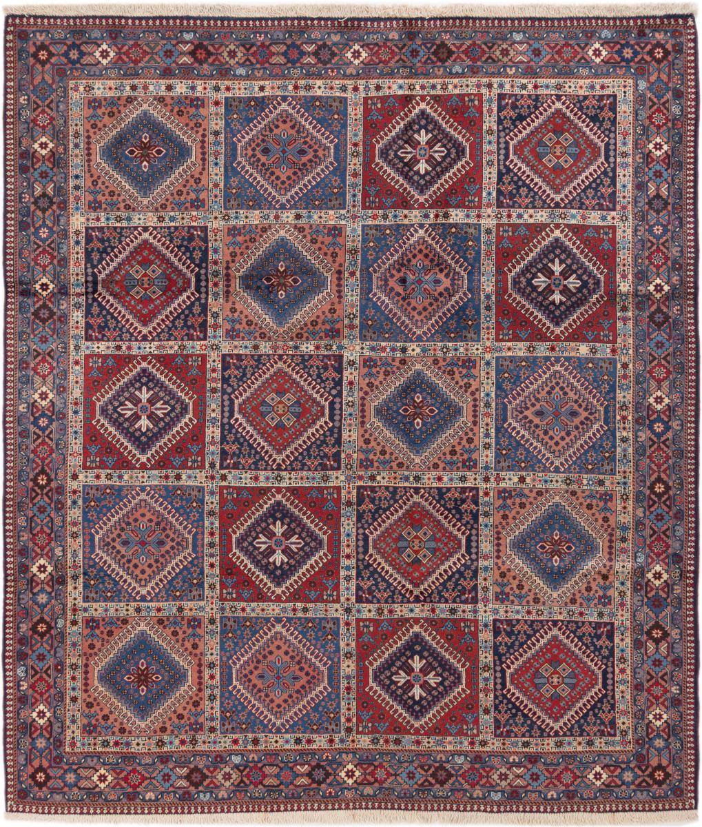 Persisk tæppe Yalameh 235x205 235x205, Persisk tæppe Knyttet i hånden