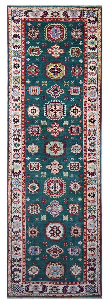 Afghan rug Kazak 298x87 298x87, Persian Rug Knotted by hand