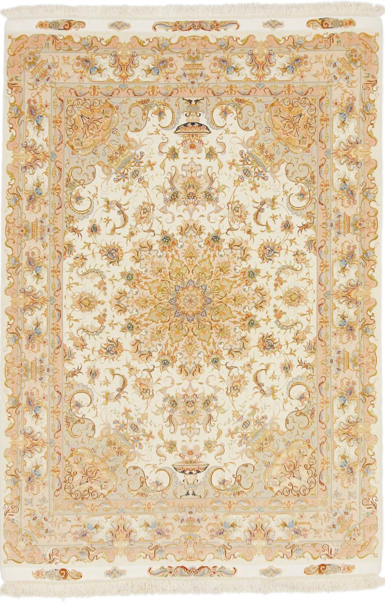 Tapete persa Tabriz 50Raj Fio de Seda 216x145 216x145, Tapete persa Atado à mão