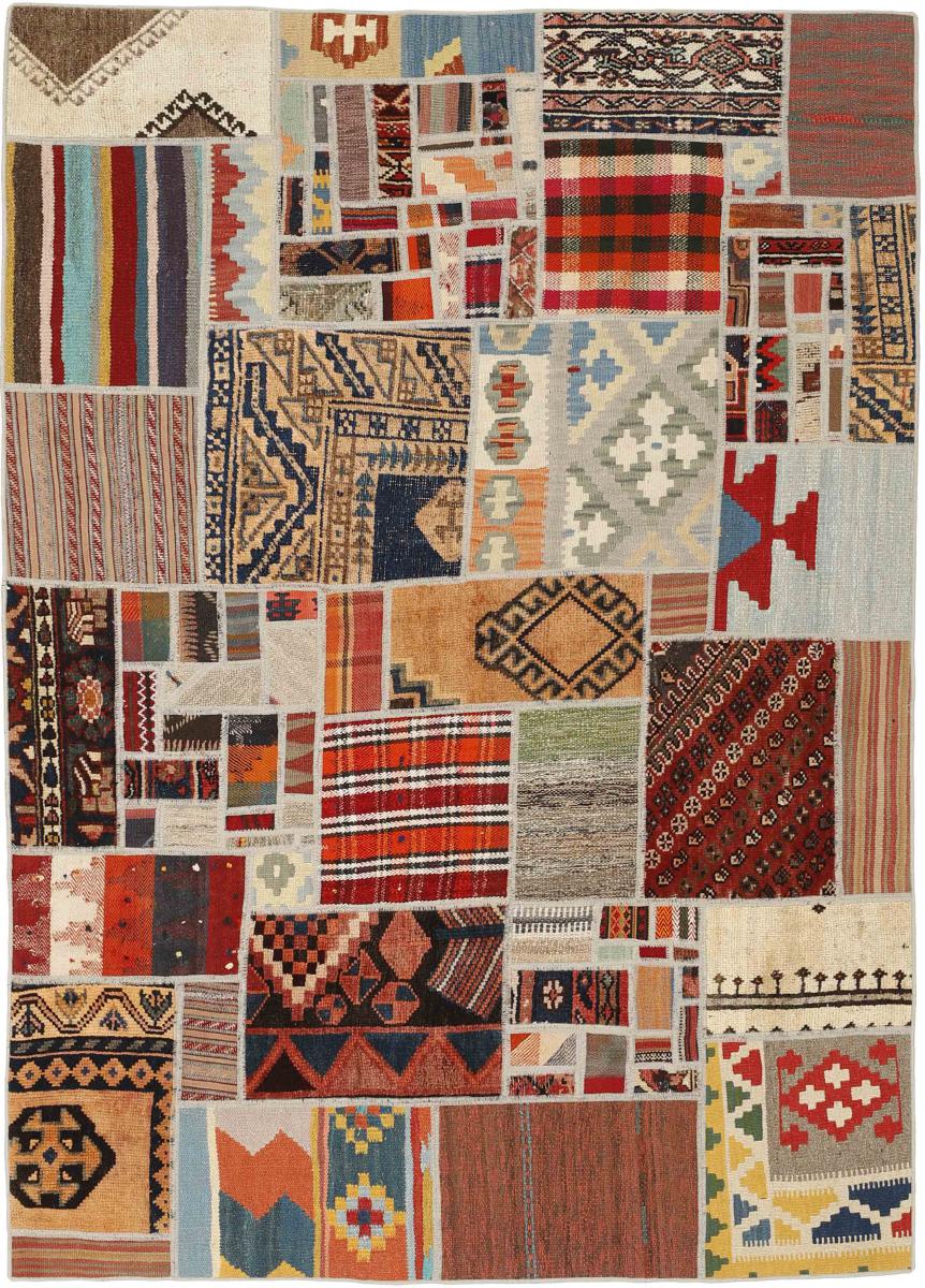 Tapete persa Kilim Patchwork 6'7"x4'8" 6'7"x4'8", Tapete persa Tecido à mão