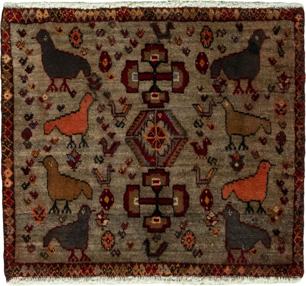 Persialainen matto Persia Gabbeh Ghashghai 54x60 54x60, Persialainen matto Solmittu käsin