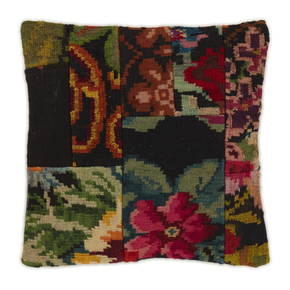 Indo rug Rosen Kilim Kissen 51x51 51x51, Persian Rug Woven by hand