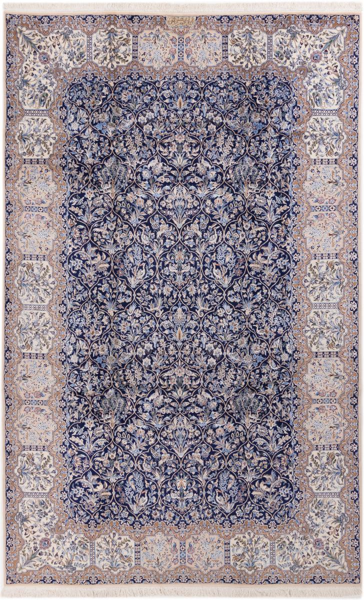 Persisk matta Nain 4La Signed Silkesvarp 276x173 276x173, Persisk matta Knuten för hand