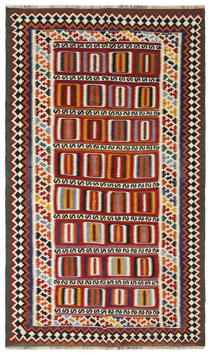 Tapete persa Kilim Fars 9'7"x5'5" 9'7"x5'5", Tapete persa Atado à mão